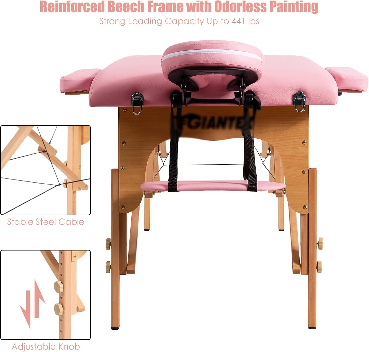 84" L Portable Massage Table Adjustable Spa Bed Tattoo w/Carry Case